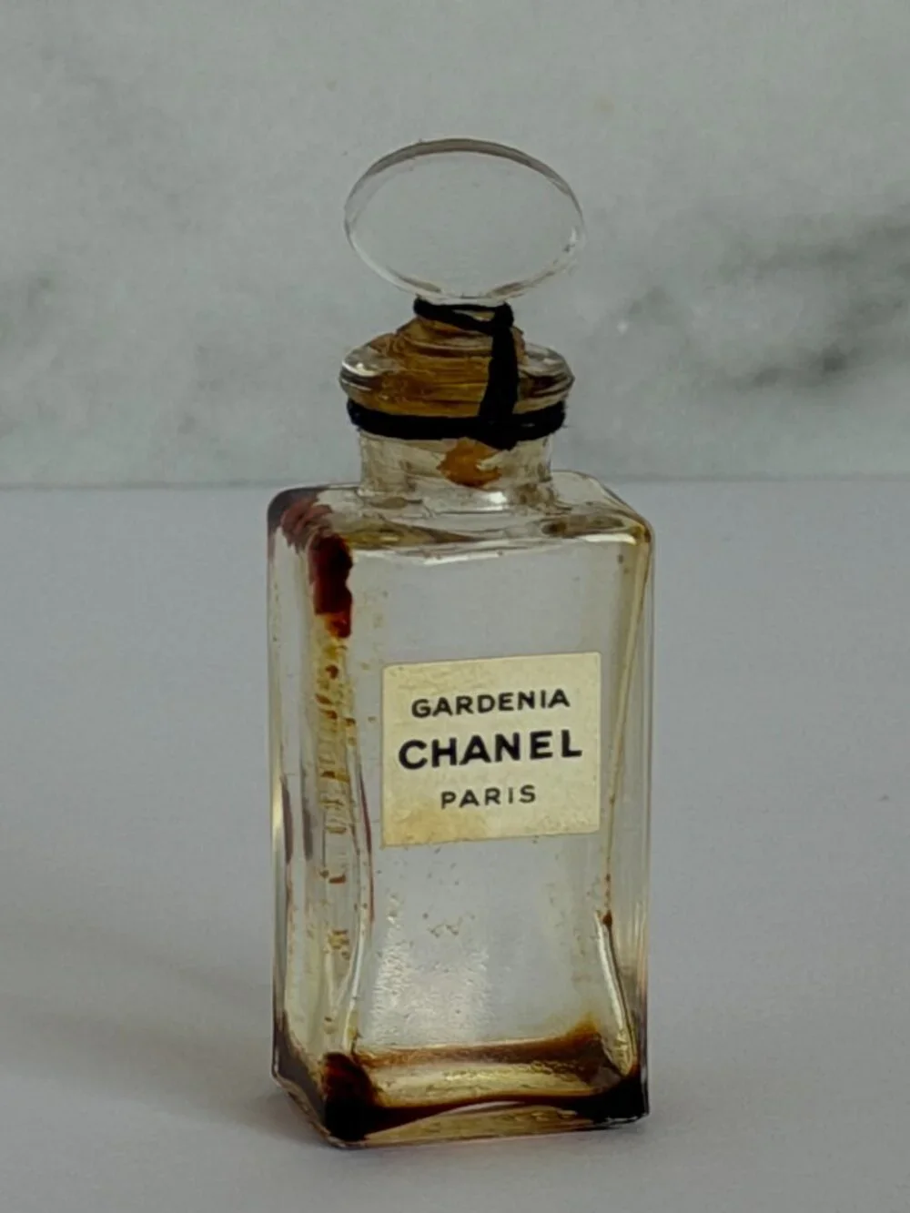 Vintage 1930s–1940s CHANEL Gardenia Paris Mini Bottle Glass Stopper Empty